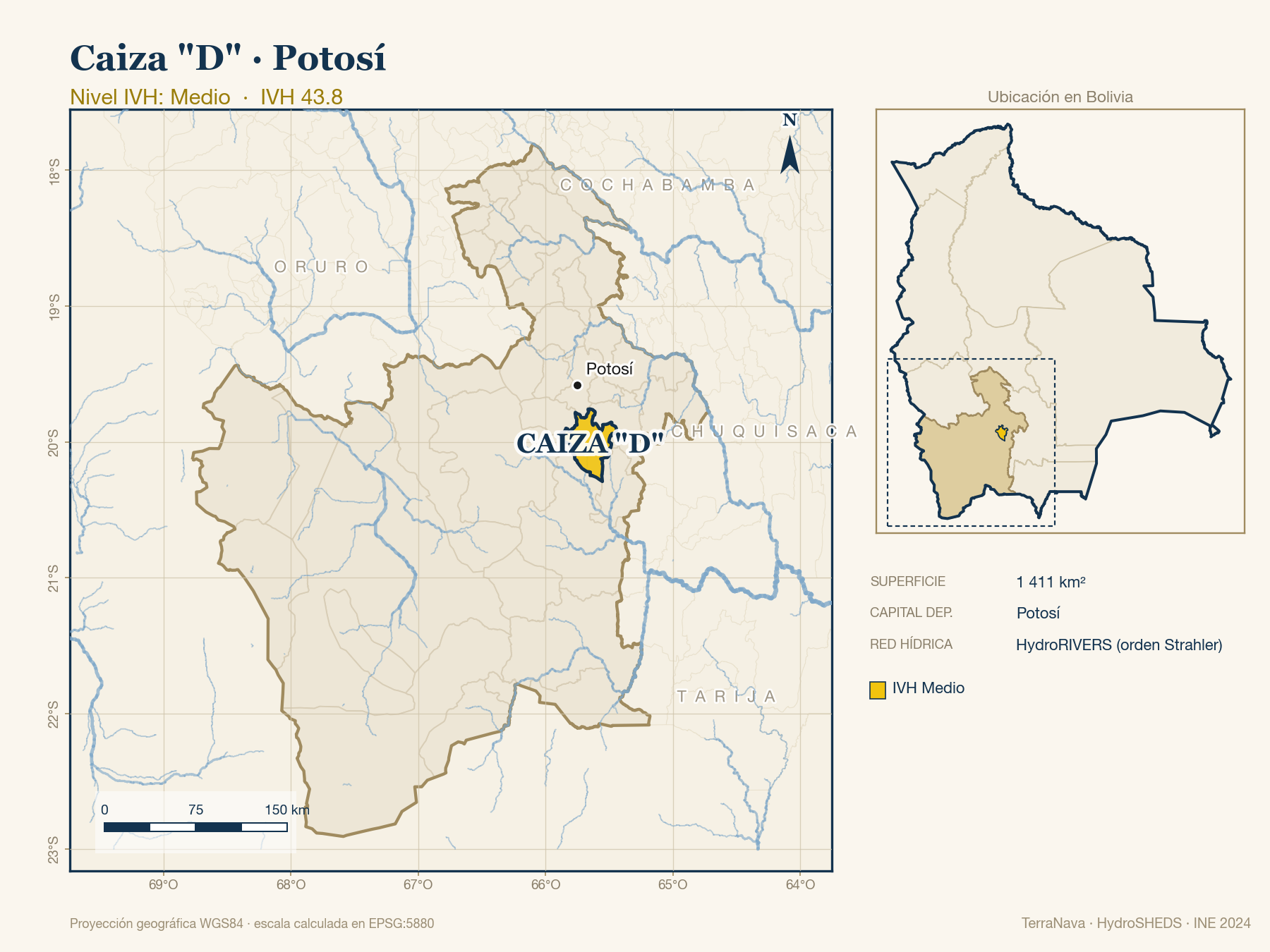 Mapa localizador de Caiza 